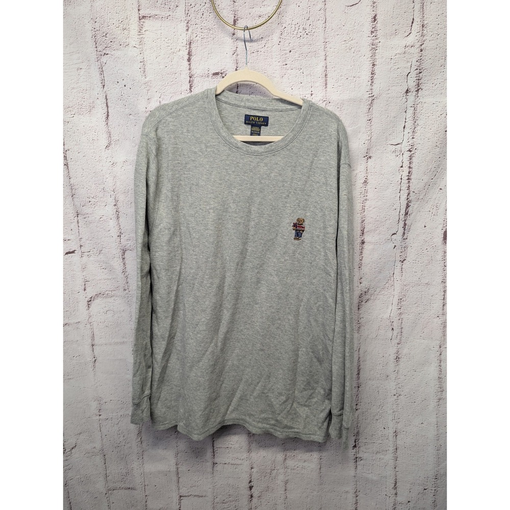 Polo Ralph Lauren Christmas Bear Sleepwear Top Thermal Waffle Shirt Men's 2XL